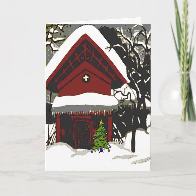 Festividades Chalet na neve, editar texto, Cartão de Feriado (Frente)