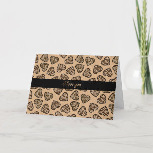 Festividades Cheetah impressão coração "Eu te amo" Cartão de Sa