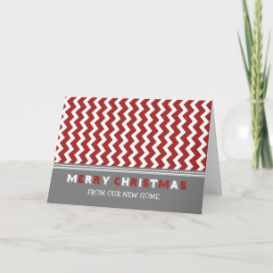 Festividades Chevron Red, movemos um cartão de Natal feliz
