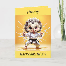 Festividades Chibi Hedgehog fazendo cartão de aniversário de Ka