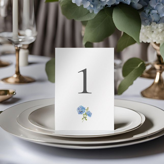 Festividades Chic Hydrangea Table Number Cartão Plano de Casame (Criador carregado)