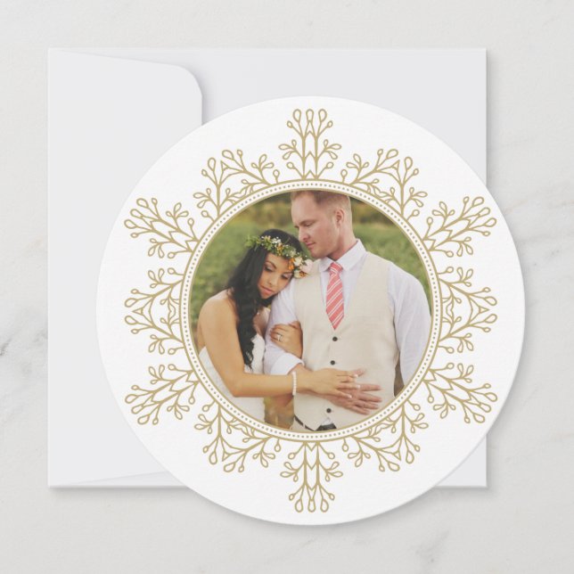 Festividades Chic Snowflake | Cartão com fotos de Férias (Frente)