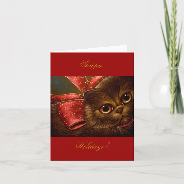 FESTIVIDADES CHOCOLATE PERSIAN CAT - CARTÃO DE FÉRIAS (Frente)