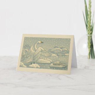Festividades Cisnes Gritadores de Inverno - Cartão de Natal