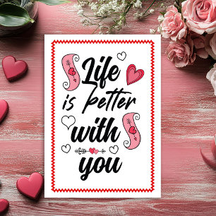 Festividades Citação de Amor Engraçado para Ele no Cartão de Di