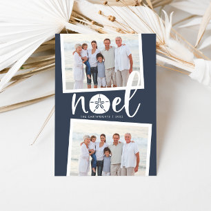 Festividades Coastal Noel Cartão com fotos de férias