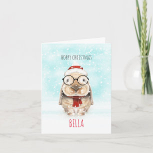 Festividades Coelhinho Bonito Personalizado, Cartão de Natal Pa