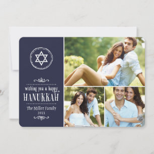 Festividades Colagem de Fotos de Família Cartão de Hanukkah