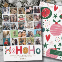 Colagem de fotos moderna cartão de Natal Ho Ho Ho