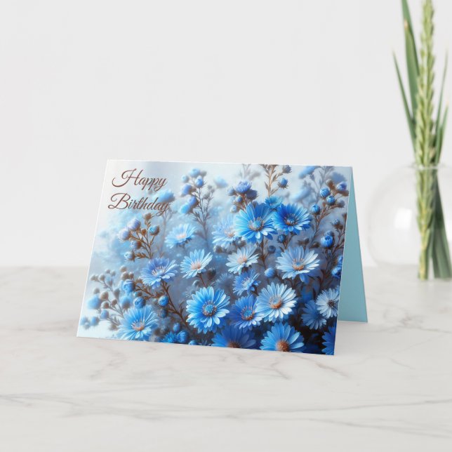 Festividades Coleção de Flores do Azure Aster - Cartão de Anive (Frente)
