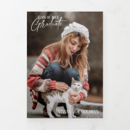 Festividades Com Dobra Tripla Cartão de Graduação de 5 Fotografias Triplicadas