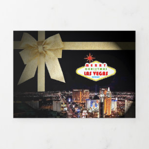 Festividades Com Dobra Tripla Cartão de Natal de Las Vegas Hotel e Casino
