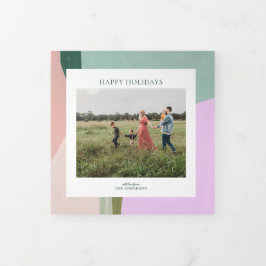 Festividades Com Dobra Tripla Cartão de Saudação de Foto Feriado de Natal