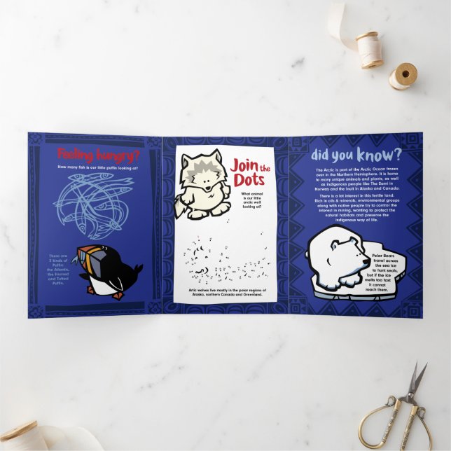 Festividades Com Dobra Tripla Cartão de Saudação de Quebra-cabeça de Puffins Sel (Dentro)