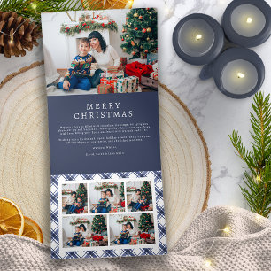 Festividades Com Dobra Tripla Cartão Naval de Natal Tri-fold