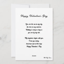 Festividades Coração de Amor: Poema Personalizado - Cartão de A