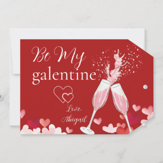 Festividades Corações e champanhe sejam meu cartão de galentina