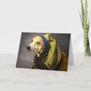 Festividades Corgi com um cartão de aniversário Pearl Earring