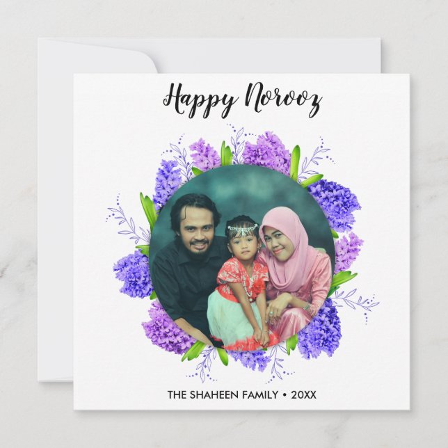 Festividades Coroa de Híacintos Feliz Ano Novo Norooz Cartão de (Frente)