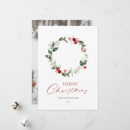 Festividades Coroa de Inverno Cartão de Foto Personalizado