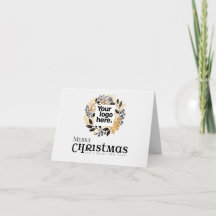 Coroa de Natal Preto Ouro Cartão de Férias Empresa