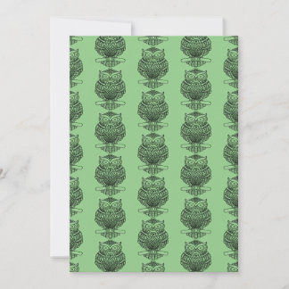 Festividades Coruja (padrão verde) - Cartão de Cumprimentos