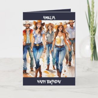 Festividades Country Music Line Dancing, Cartão de Aniversário