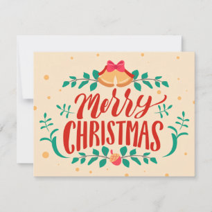 Festividades Cream Cartão de Natal Merry Green Persa