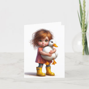 Festividades Criança com Pekin Branco Pato qualquer cartão de o