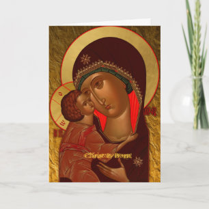 Festividades Cristo É Nascer! Cartão de Natal Ortodoxo