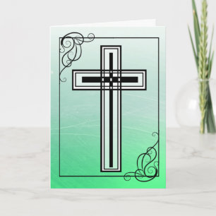 Festividades Cruz Religiosa Páscoa Verde e Cartão de Citaçã
