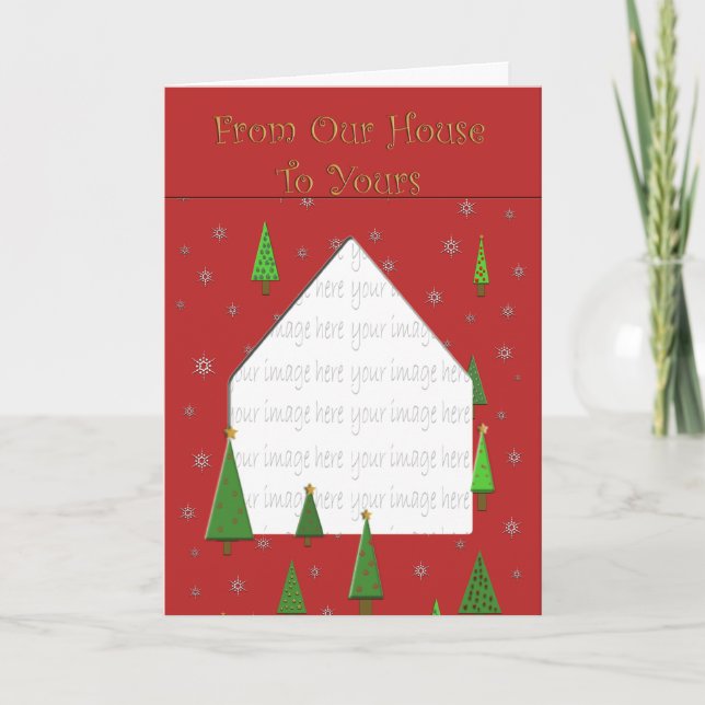 Festividades Da nossa casa ao seu Cartão com fotos de Férias (Frente)