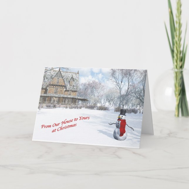 Festividades Da nossa casa ao seu cartão de Natal (Frente)