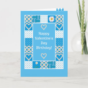 Festividades Daisy Chains Patchwork Birthday no Cartão de Dias
