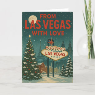 Festividades De Las Vegas Com Cartão De Férias Dobrado Com Amor