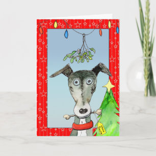 Festividades De Papais noeis - Cartão de Natal de Greyhound (a5