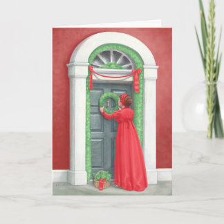 Festividades "Decorando para um Natal Regency." Cartão de Natal