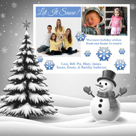 Festividades Deixe a Neve Cair! Cartão de Natal com 3 Fotos