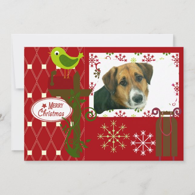 Festividades Deixe-o nevar com Cartão com fotos de férias perso (Frente)