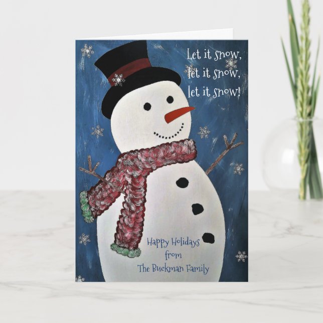 Festividades Deixe-o nevar no cartão de Natal (Frente)