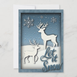 Festividades Deixe-o nevar no cartão de Natal 3d - Reindeer