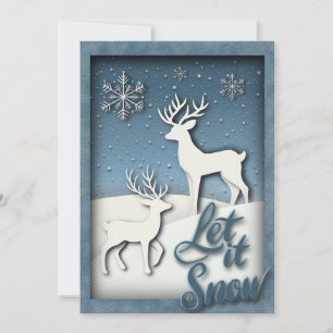 Festividades Deixe-o nevar no cartão de Natal 3d - Reindeer