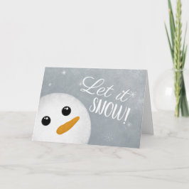 Festividades Deixe-o nevar Snowman Dobrou o Cartão de Férias
