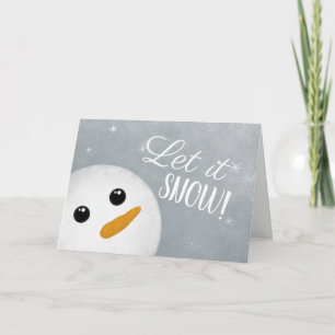 Festividades Deixe-o nevar Snowman Dobrou o Cartão de Férias