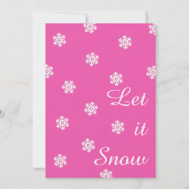 Festividades Deixem-Na Neve Rosa Cartão De Natal Flocos Brancos