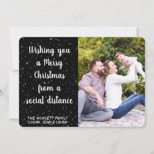 Festividades Desejando um Feliz Natal Cartão de Foto com Distan