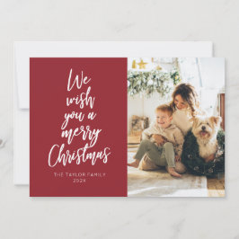 Festividades Deseje um Feliz Cartão de Férias Vermelhas de Nata