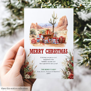 Festividades design de cartão de Natal clássico ocidental ameri