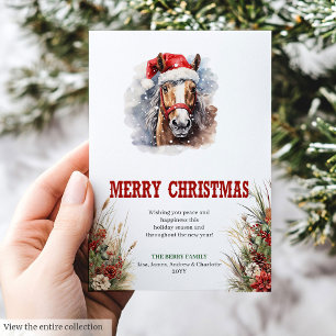 Festividades design de cartão de Natal com charme de ferradura