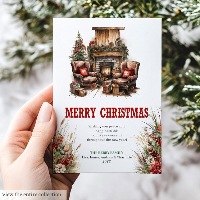 Festividades design de cartão de Natal de cowboy com cores verd (Red green cowboy Christmas greeting card design

)